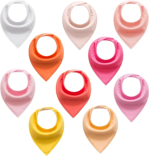 Miniatura 14 de Little Tots - Baberos de algodón unisex para bebés y niños, paquete de 8/10 baberos suaves y absorbentes