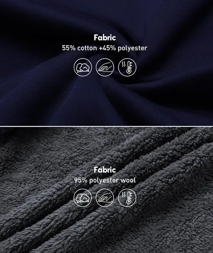 Miniatura 76 de SCODI Sudaderas con capucha para hombre, forro polar pesado, cremallera completa, forro de sherpa grueso, chaqueta con capucha