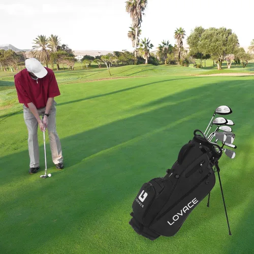 Miniatura 6 de Bolsa de golf de 14 vías, bolsas de golf ligeras con soporte para hombres y mujeres Negro