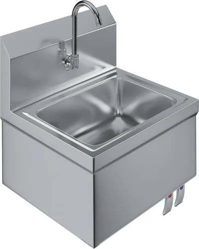 Miniatura 14 de AmGood Fregadero de mano de acero inoxidable para montaje en pared NSF Lavabo comercial de manos para restaurante, cocina y hogar