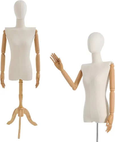 Miniatura 9 de Exhibición de la forma del vestido femenino Forma de vestido de torso de maniquí femenino Modelo de vestido de costura con brazos desmontables