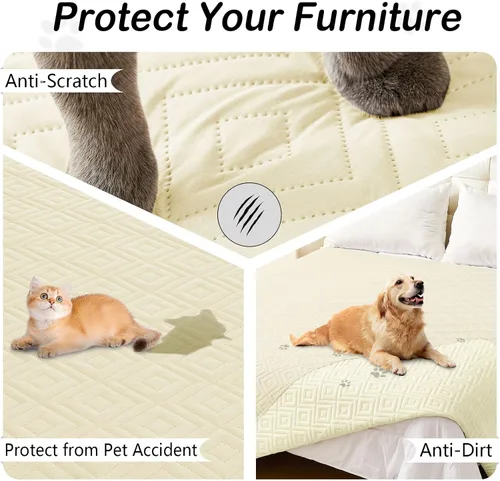 Miniatura 3 de hyha Manta impermeable para perro, manta suave para cama para perro, manta para mascotas, funda impermeable lavable para sofá, funda reversible