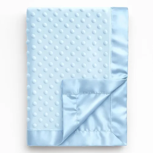 Miniatura 15 de Pro Goleem - Manta para bebé de visón suave con puntos y respaldo de satín sedoso, regalos para bebés para niños y niñas (azul marino, 30’’ x 40’’)