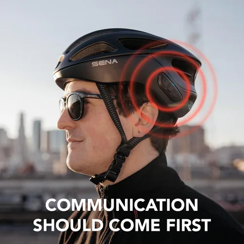 Miniatura 5 de Casco de comunicación inteligente Sena R1 / R1 EVO para ciclismo Negro mate