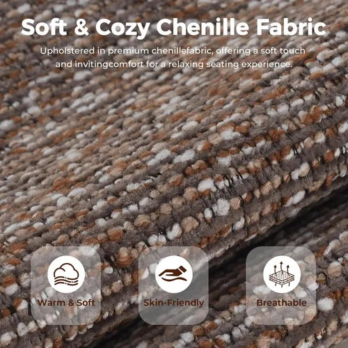 Miniatura 5 de Achicsofar Silla decorativa moderna de mediados de siglo con almohada de apoyo lumbar, patas de madera, tapizadas de piel sintética, cómodo cojín