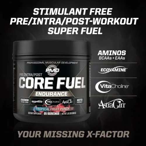 Miniatura 8 de PMD Sports Core Fuel Resistance, Performance & Recovery - BCAAs, EAA, betalanina, betaína anhidra, glutamina, electrolitos - crecimiento muscular