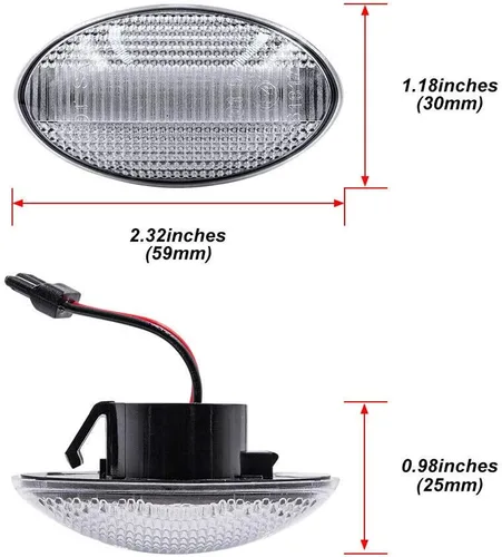 Miniatura 6 de Lente clara ámbar Led Fender lateral marcador luz de señal de giro lámpara para Mini Cooper R50 R52 R53