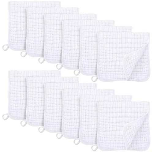 Miniatura 14 de Unnivoll Paños de muselina para eructos para bebé, 100% algodón, para niños y niñas, grandes, 20 x 10 pulgadas, extra suaves y absorbentes, paquete