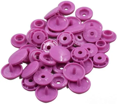 Miniatura 6 de Botón a presión de plástico rosa brillante tamaño 20 100Sets coser en sujetadores de plástico para ropa brillante T5 redondo -B47 Rosa brillante-b47