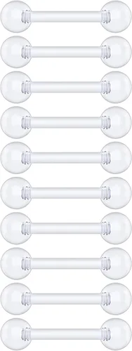 Miniatura 18 de Anillos de plástico para pezón – Anillos de lengua transparentes – Piercing hipoalergénico recto Bioflex