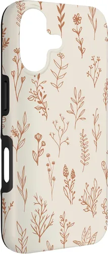 Miniatura 3 de Cute Beige Brown Wildflower Aesthetic Flower Pattern Case for iPhone 17