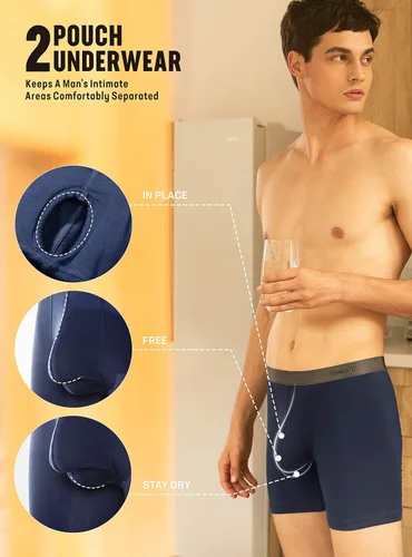 Miniatura 4 de Separatec - Calzoncillos tipo bóxer para hombre, 7 unidades, algodón, elásticos, separados