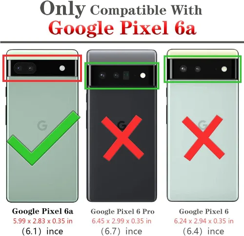 Miniatura 2 de HNHYGETE Funda para Pixel 6a con protector de pantalla HD, soporte giratorio de grado militar de 360° (resistente) a prueba de golpes para Google
