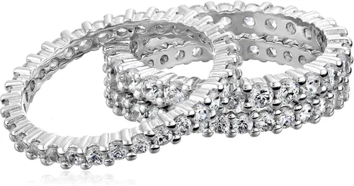 Miniatura 3 de Tienda Essentials Cubic Zirconia All-Around Band Stacking Ring Set (previously Tienda Collection)