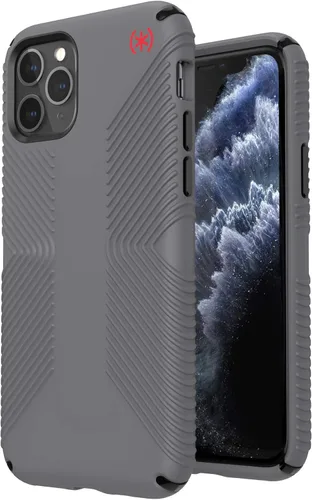 Miniatura 4 de Speck Productos Presidio2 Grip - Funda compatible con iPhone 11 Pro, gris grafito/gris catedral/negro/rojo sangre