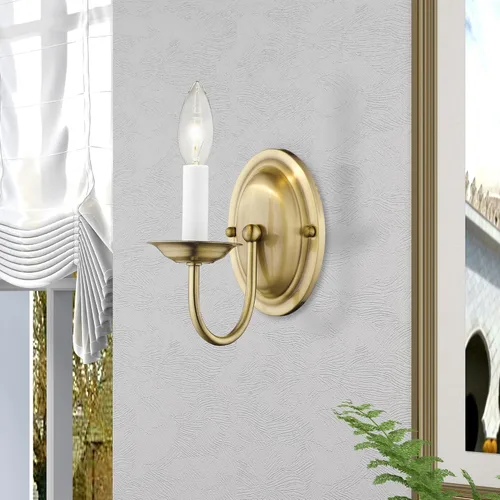 Miniatura 9 de Livex Lighting 4151-01 Aplique de pared sin pantallas, Latón Antiguo, 4.25"An x 7"Al