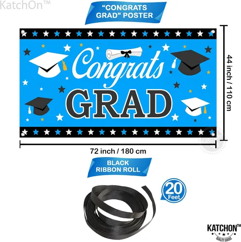 Miniatura 4 de KatchOn, Cartel de graduación XtraLarge de felicitaciones – 72 x 44 pulgadas, pancarta de graduación Fondo de felicitaciones Decoración