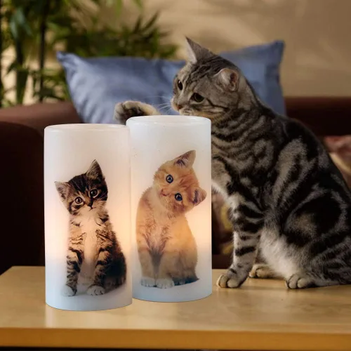 Miniatura 3 de Wondise Velas parpadeantes sin llama con control remoto y temporizador, velas de pilar de cera real que funcionan con pilas con bonita calcomanía
