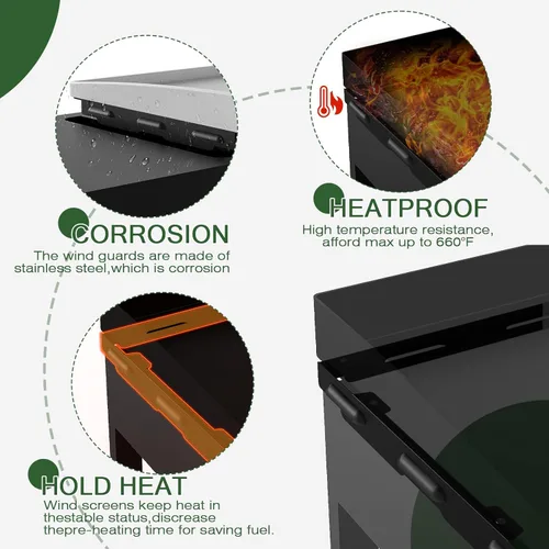 Miniatura 5 de Protección de viento para parrilla Blackstone de 28 pulgadas, pantalla de viento magnética de acero inoxidable para parrilla Blackstone, accesorios