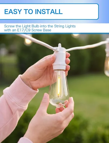Miniatura 8 de Paquete de 10 bombillas LED, bombillas de repuesto regulables inastillables de 0.6 W, ST40 E17, bombillas de plástico transparente para tira