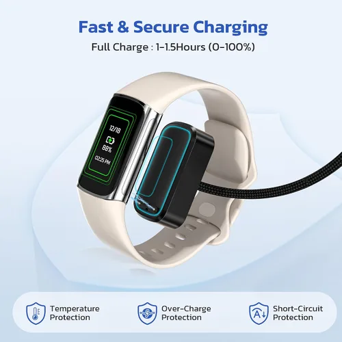 Miniatura 5 de RUXELY Adaptador de cable de carga USB C a Fitbit Charge 6/Charge 5/Luxe, cable de carga portátil tipo C de repuesto para reloj inteligente Fitbit