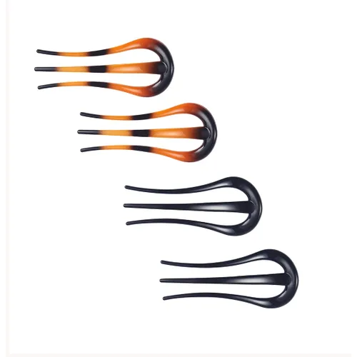 Horquillas francesas para el cabello con forma de tortuga en forma de W, horquillas para cabello fino y grueso, 3.5 pulgadas, clásico moño de 3