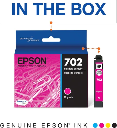 Miniatura 2 de Epson T702 DURABrite Ultra - Cartucho magenta de capacidad estándar (T702320-S) para impresoras Workforce Pro (2 unidades)