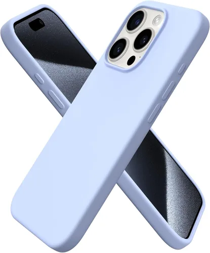 Miniatura 24 de ORNARTO Funda compatible con iPhone 15 Pro de 6.1 pulgadas, silicona líquida de 3 capas cubierta completa de goma de gel suave, funda protectora