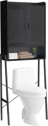 Miniatura 7 de apexnova Gabinete de almacenamiento sobre el inodoro, estante organizador de baño de madera que ahorra espacio sobre el inodoro con puerta doble