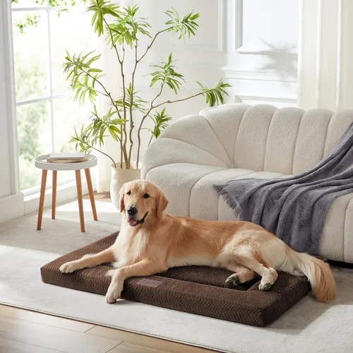 Miniatura 6 de WESTERN HOME Cama para perro para jaula, alfombrilla de espuma de alta resilencia para jaula de perro, almohadilla para perrera con felpa suave