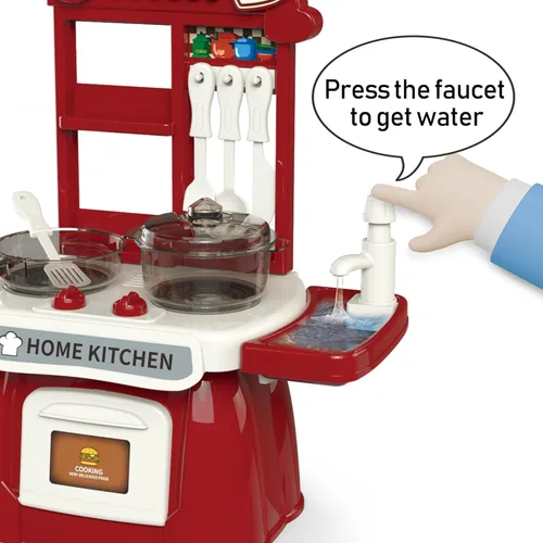 Miniatura 3 de Juego de cocina para niños pequeños con sonido y luz, juego de cocina de simulación, juego de cocina para niños, fregadero con agua corriente