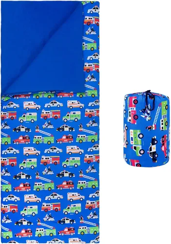 Wildkin Saco de dormir para niños y niñas, mide 57 x 30 x 1.5 pulgadas, material de mezcla de algodón, saco de dormir para niños, tamaño ideal para