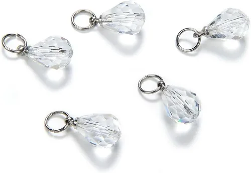Miniatura 11 de 10 cuentas sueltas de piedra natal de enero de Adabele de 0.394 pulgadas con forma de lágrima austriaca roja y pera, cuentas de gota con anillos