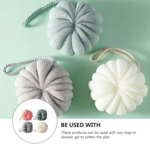 Miniatura 2 de Beavorty 4 piezas adorables de baño de calabaza ligeras decorativas relajantes suministros de baño para el hogar viajes suaves y cómodos exfoliantes