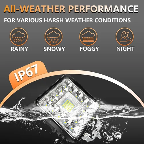 Miniatura 4 de Luces LED para tractor de 4 pulgadas con forma de cubo de 12 V, 120 W, luces antiniebla para camiones, barcos, SUV