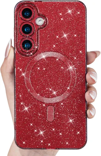 Miniatura 32 de Svanove Funda magnética con purpurina para Samsung Galaxy S22, compatible con Magsafe Cute, brillante, brillante, estética, dura y brillante