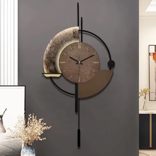 Miniatura 6 de SIN&MI Reloj de pared, relojes de pared decorativos con péndulo, reloj de cuarzo de calidad silenciosa, funciona con pilas, reloj grande para sala