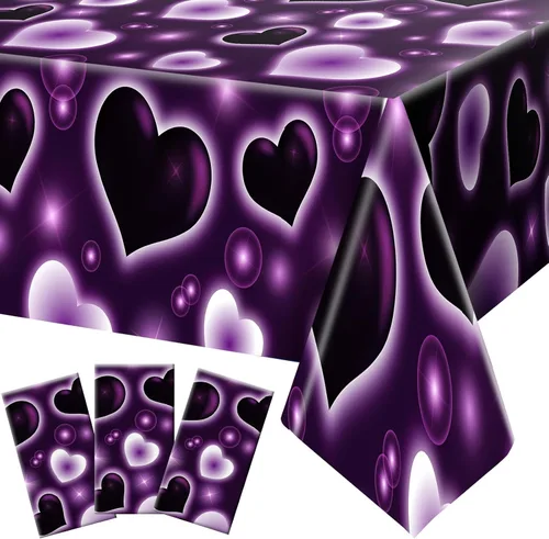 Miniatura 7 de Tudomro Paquete de 3 manteles decorativos de 54 x 108 pulgadas, para fiesta de Y2k, decoración de fiesta Y2K, mantel desechable Kpop para Negro