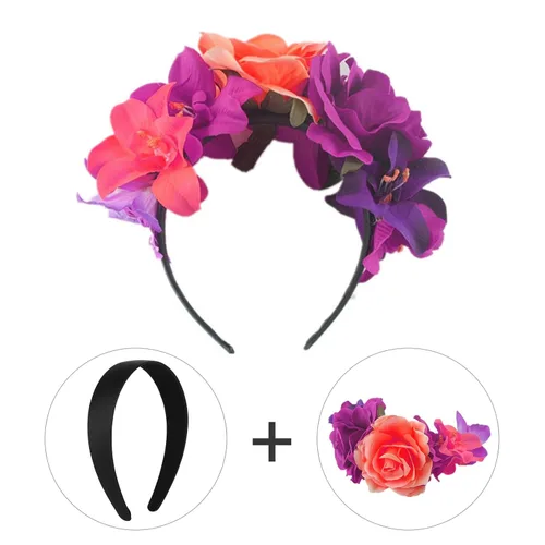 Miniatura 4 de WLLHYF 2 diademas de satén de 1 pulgada de ancho, banda dura para la cabeza, diadema sólida antideslizante, bandas para el cabello lisas