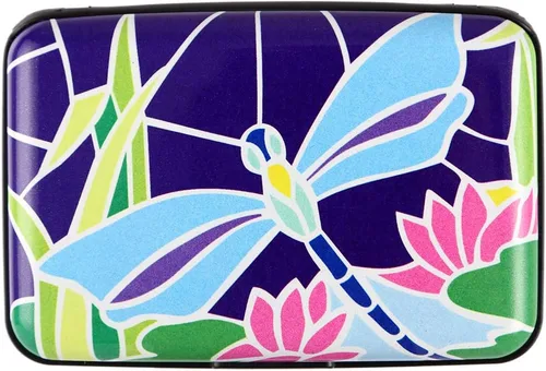Miniatura 27 de Porta tarjetas de crédito pequeño con bloqueo RFID, cartera metálica delgada, mini, de aluminio, funda dura para mujeres y hombres