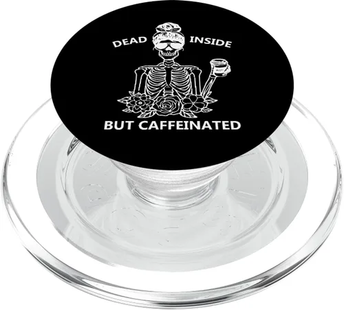 Miniatura 8 de Dead Inside But Cafeinated Skeleton Coffee Energy Drink PopSockets intercambiables PopGrip