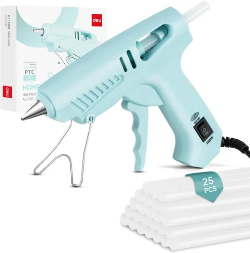 Miniatura 9 de Pistola de pegamento caliente, kit de mini pistola de pegamento caliente con 30 barras de pegamento, flujo constante, calentamiento rápido y diseño