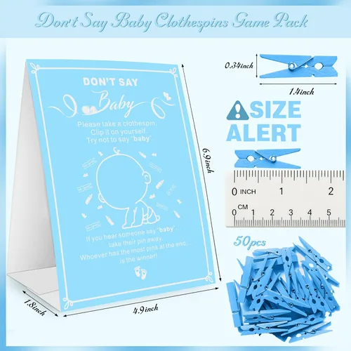 Miniatura 2 de Juego Don't Say It, suministros de juegos de ducha de género neutro para niños y niñas, no necesita preparación, juegos de fiesta para futuros Azul