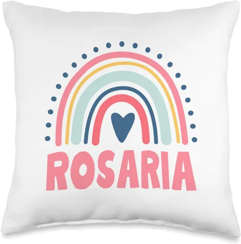 Idea Regalo Personalizzata con Nome Gifts Idea Rosaria Name Custom Woman Myth Legend Pink Birthday Party Throw Pillow, 16x16, Multicolor