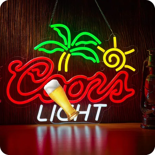 Miniatura 8 de Letrero de neón de Palm Tree Coron Beer para decoración de pared, bar, luces LED de cerveza extra, para hombre, cueva, pub, tienda, fiesta, club