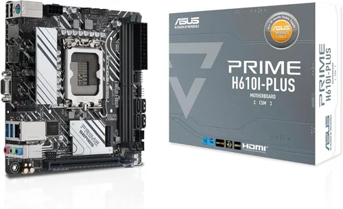 ASUS Prime H610I-PLUS-CSM Placa base Intel H610 (LGA 1700) Mini-ITX con DDR5 5600, PCIe 4.0, ranura M.2, Intel 1 Gb Ethernet, DisplayPort, HDMI,
