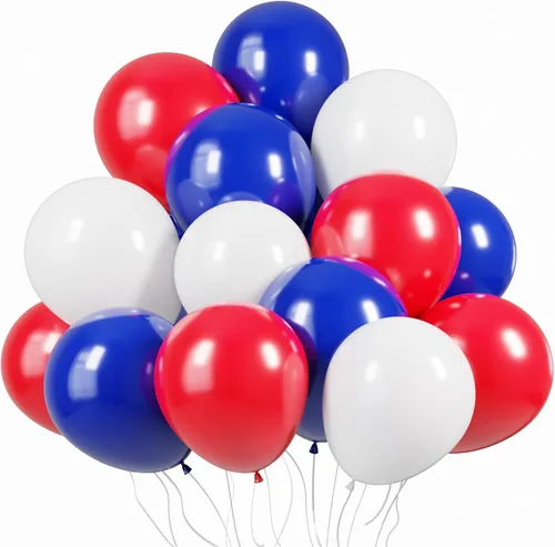 Miniatura 11 de KBZVNAF Globos de látex negro, azul y plateado, paquete de 60 globos de fiesta de 12 pulgadas, azul real, negro, azul metálico, plateado
