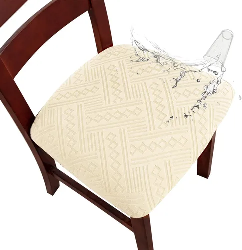 Miniatura 16 de Genina Fundas impermeables de asiento para silla de comedor, fundas elásticas para sillas de comedor, fundas protectoras para silla de comedor