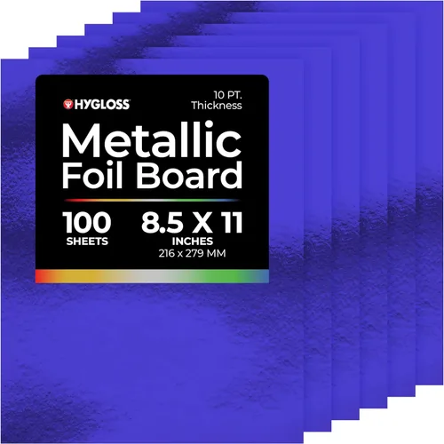 Miniatura 11 de Hygloss Hojas de cartulina metálica, 100 hojas de oro mate, 8.5 x 11 pulgadas, resistentes, 10 puntos, papel de cartón metálico para manualidades