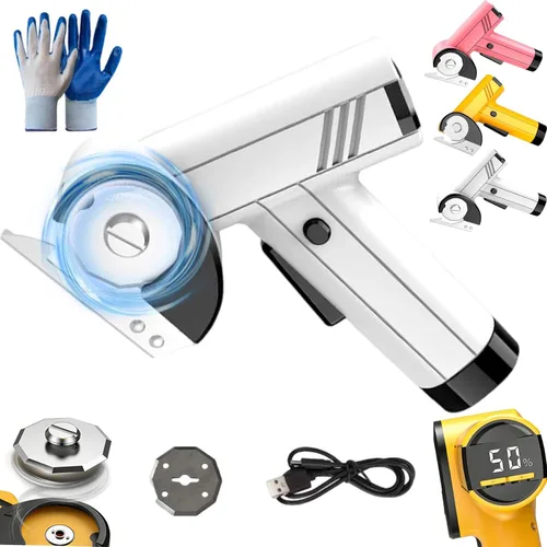 Miniatura 11 de Rechargeable High-Speed Cardboard Cutter, Cordless Electric Scissors, Automatic Cardboard Box Cutter with Safety Lock, 4-Speed Adjustment, Rotary